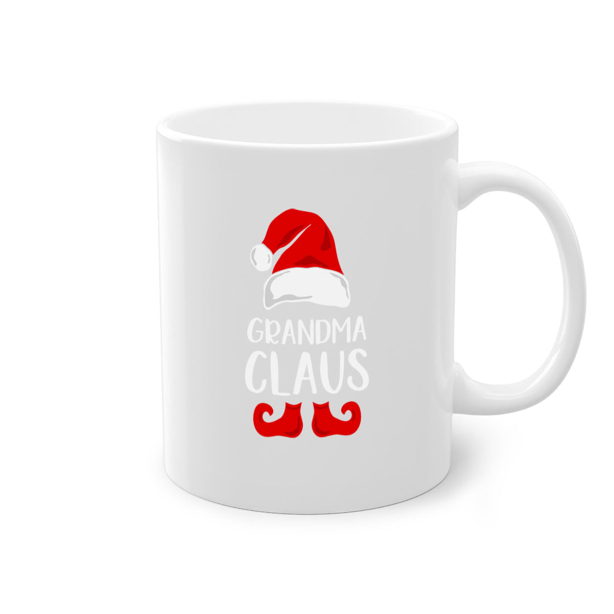 Grandmaclaus style 8# Christmas Mug featuring a glossy finish, colored handle, and interior, available in multiple colors.