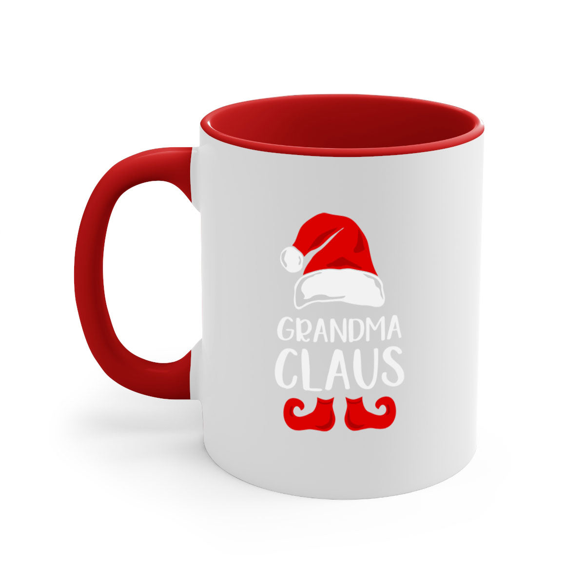 Grandmaclaus style 8# Christmas Mug featuring a glossy finish, colored handle, and interior, available in multiple colors.