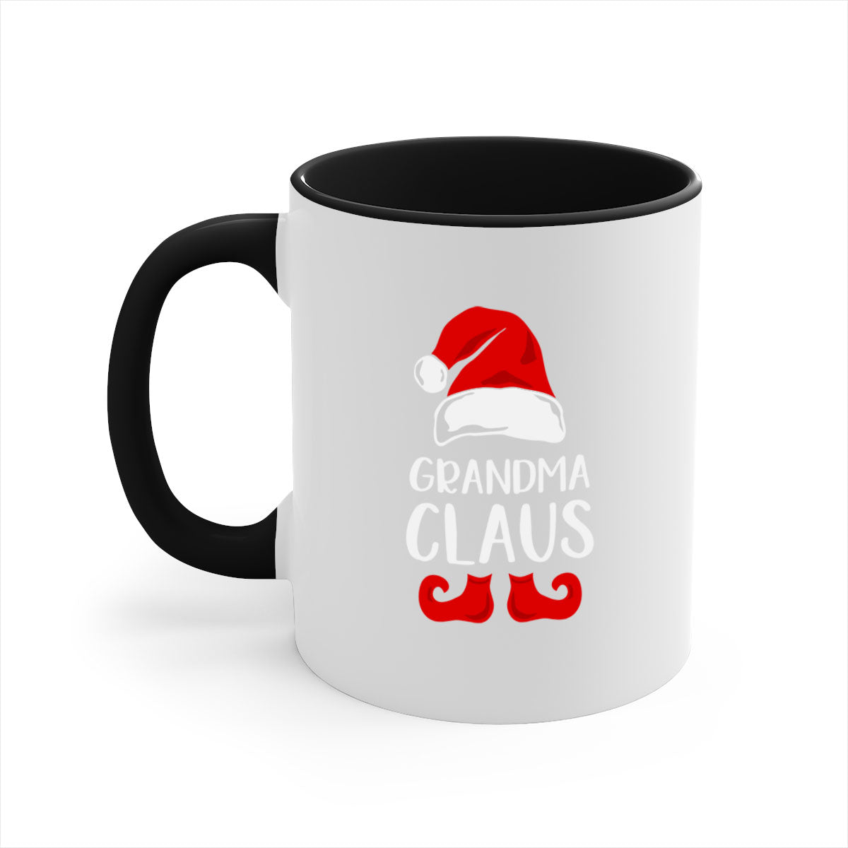 Grandmaclaus style 8# Christmas Mug featuring a glossy finish, colored handle, and interior, available in multiple colors.