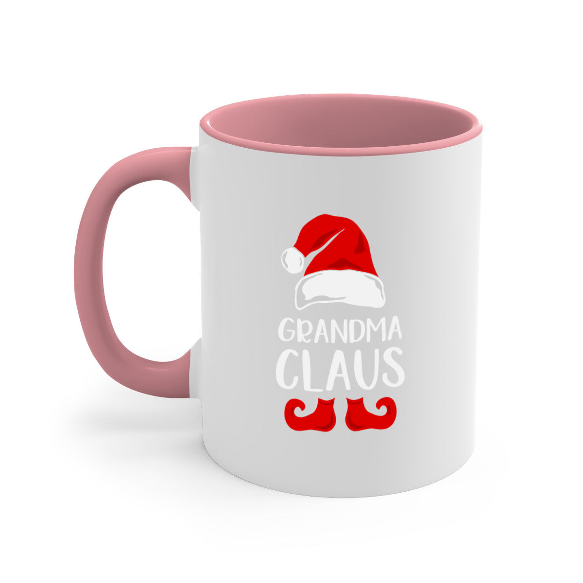 Grandmaclaus style 8# Christmas Mug featuring a glossy finish, colored handle, and interior, available in multiple colors.