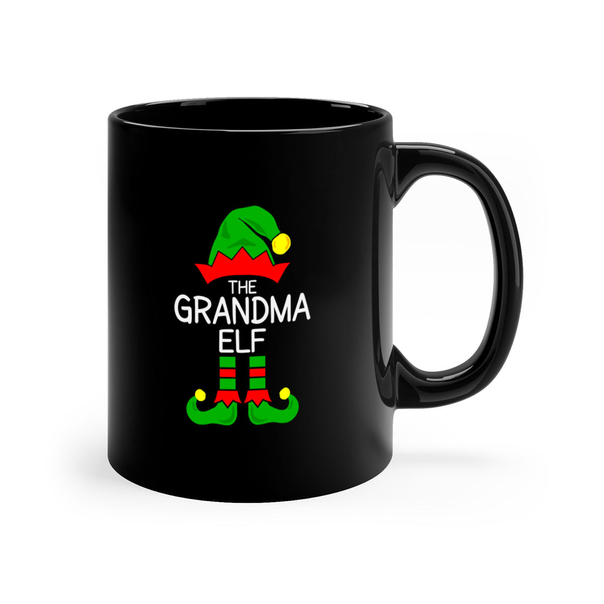 Grandmaelf style 9# Christmas Mug with colorful handle and glossy finish, available in multiple colors and sizes.