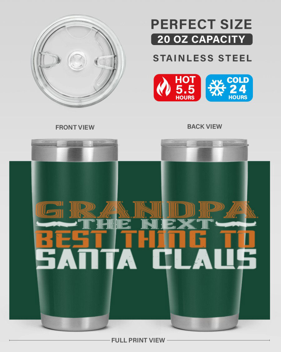 Grandpa the next 103# Tumbler in stainless steel with a drink-thru lid, showcasing its sleek design and double wall insulation.