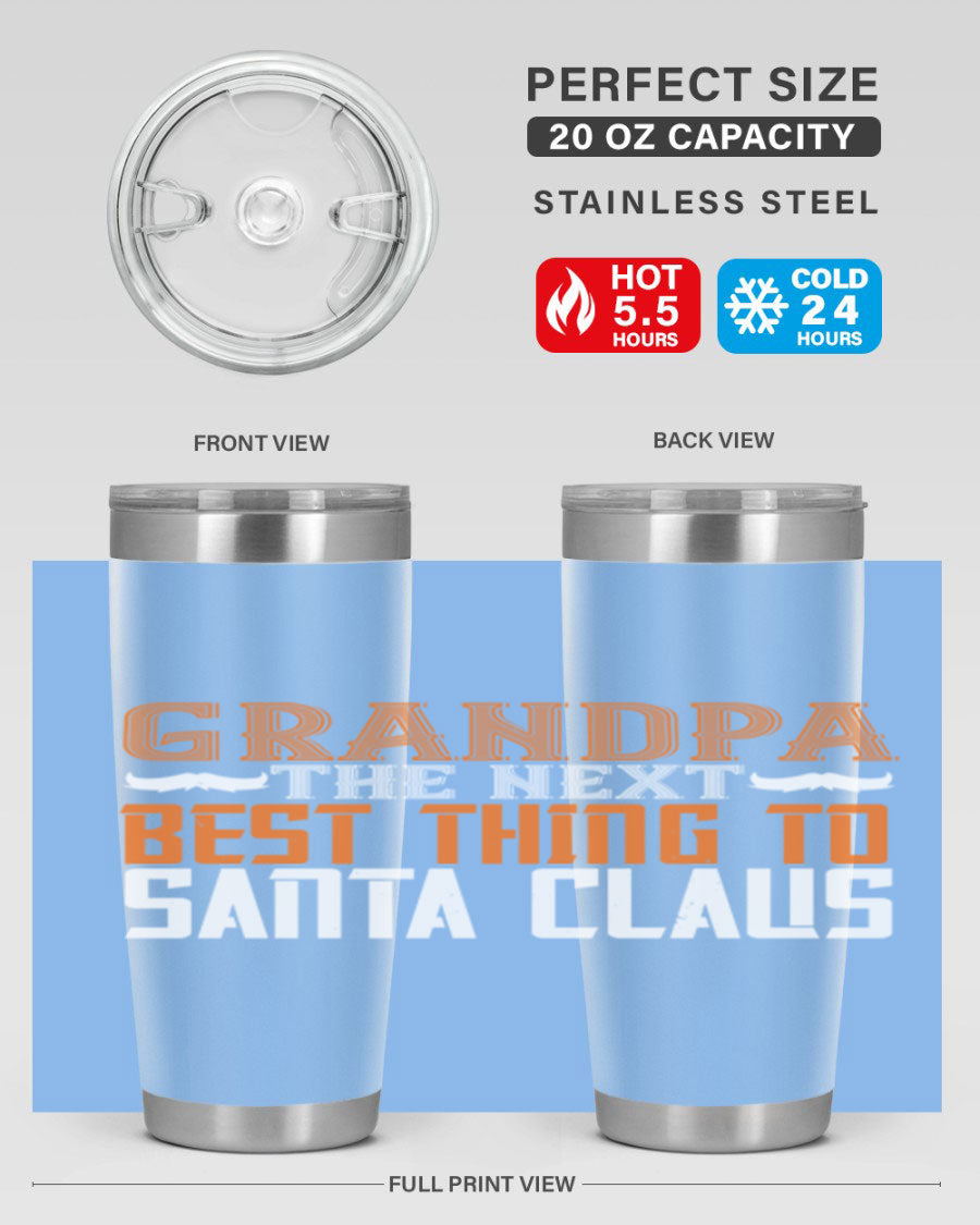 Grandpa the next 103# Tumbler in stainless steel with a drink-thru lid, showcasing its sleek design and double wall insulation.