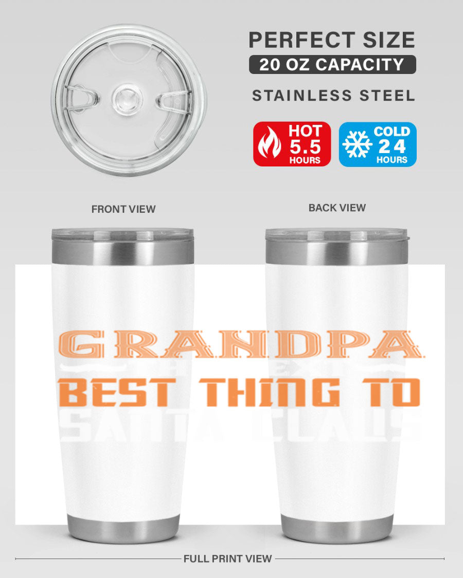 Grandpa the next 103# Tumbler in stainless steel with a drink-thru lid, showcasing its sleek design and double wall insulation.
