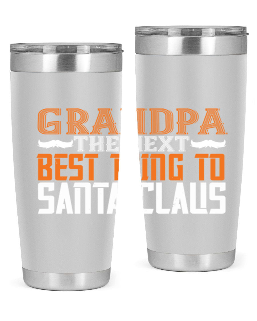 Grandpa the next 103# Tumbler in stainless steel with a drink-thru lid, showcasing its sleek design and double wall insulation.