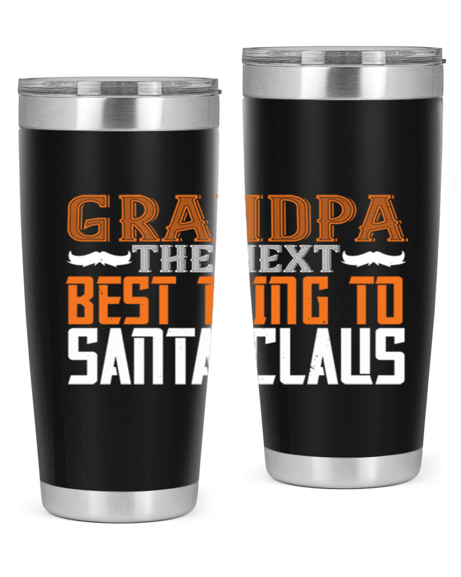 Grandpa the next 103# Tumbler in stainless steel with a drink-thru lid, showcasing its sleek design and double wall insulation.