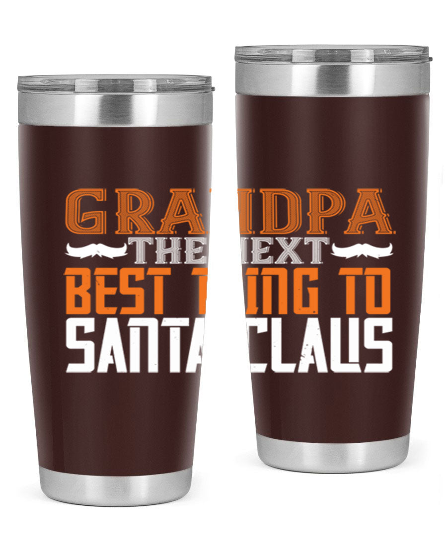 Grandpa the next 103# Tumbler in stainless steel with a drink-thru lid, showcasing its sleek design and double wall insulation.