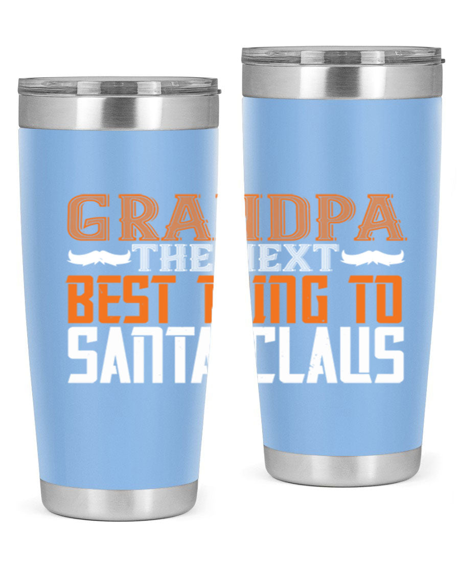 Grandpa the next 103# Tumbler in stainless steel with a drink-thru lid, showcasing its sleek design and double wall insulation.