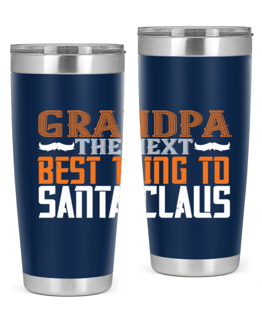 Grandpa the next 103# Tumbler in stainless steel with a drink-thru lid, showcasing its sleek design and double wall insulation.