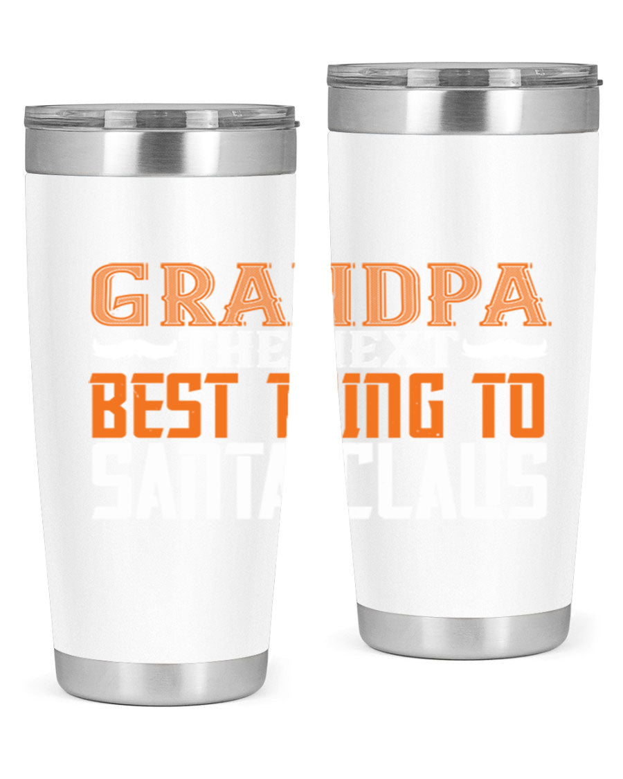 Grandpa the next 103# Tumbler in stainless steel with a drink-thru lid, showcasing its sleek design and double wall insulation.