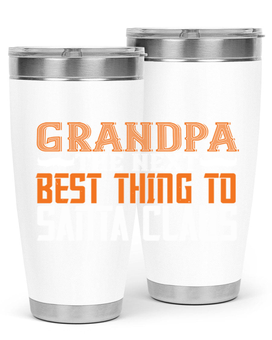 Grandpa the next 103# Tumbler in stainless steel with a drink-thru lid, showcasing its sleek design and double wall insulation.