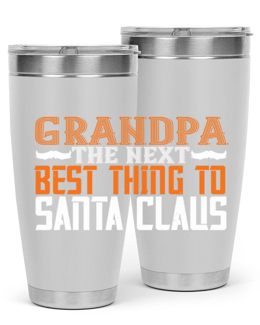 Grandpa the next 103# Tumbler in stainless steel with a drink-thru lid, showcasing its sleek design and double wall insulation.