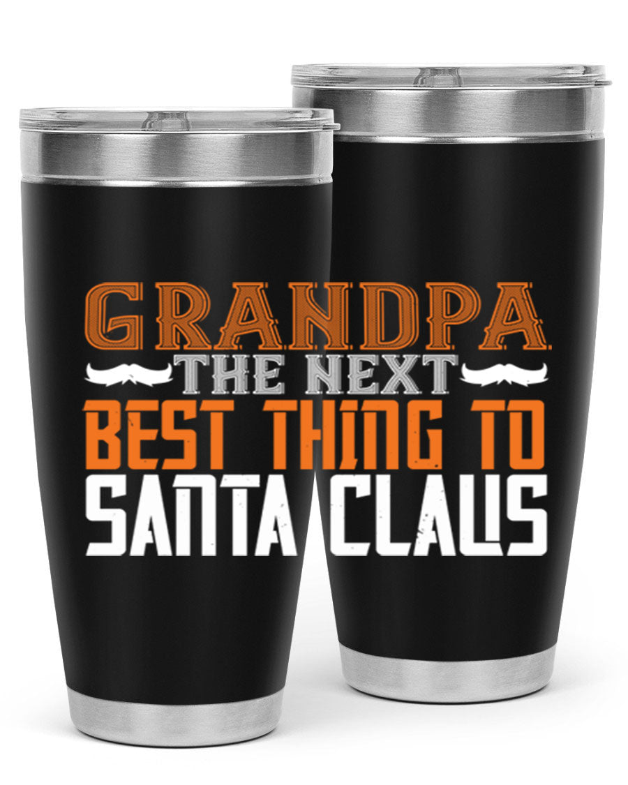 Grandpa the next 103# Tumbler in stainless steel with a drink-thru lid, showcasing its sleek design and double wall insulation.