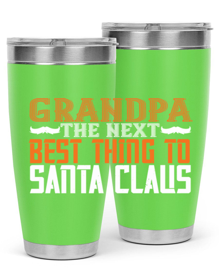 Grandpa the next 103# Tumbler in stainless steel with a drink-thru lid, showcasing its sleek design and double wall insulation.