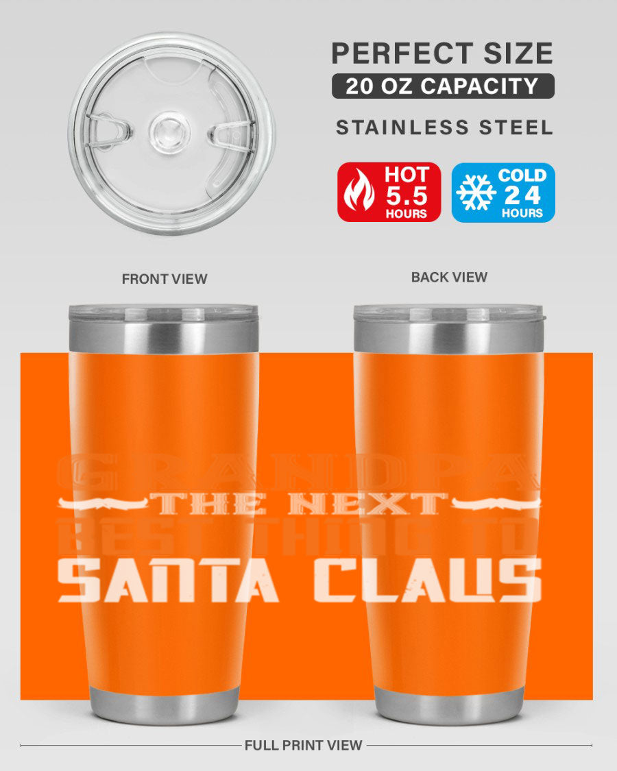 Grandpa the next 103# Tumbler in stainless steel with a drink-thru lid, showcasing its sleek design and double wall insulation.