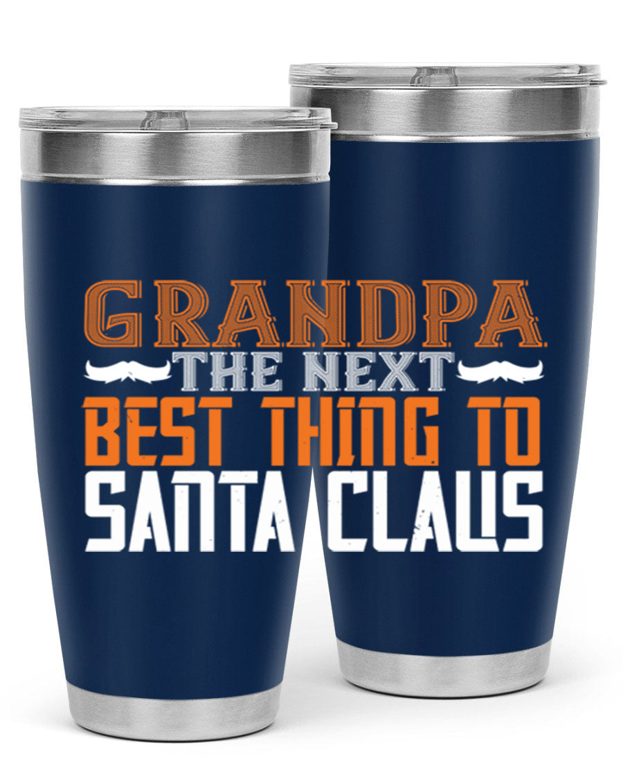 Grandpa the next 103# Tumbler in stainless steel with a drink-thru lid, showcasing its sleek design and double wall insulation.
