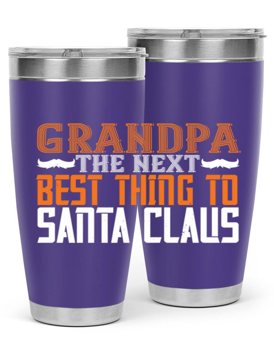 Grandpa the next 103# Tumbler in stainless steel with a drink-thru lid, showcasing its sleek design and double wall insulation.