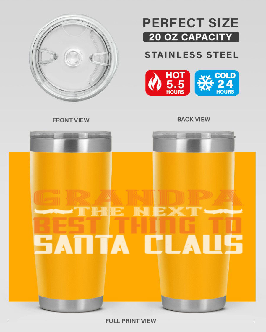 Grandpa the next 103# Tumbler in stainless steel with a drink-thru lid, showcasing its sleek design and double wall insulation.