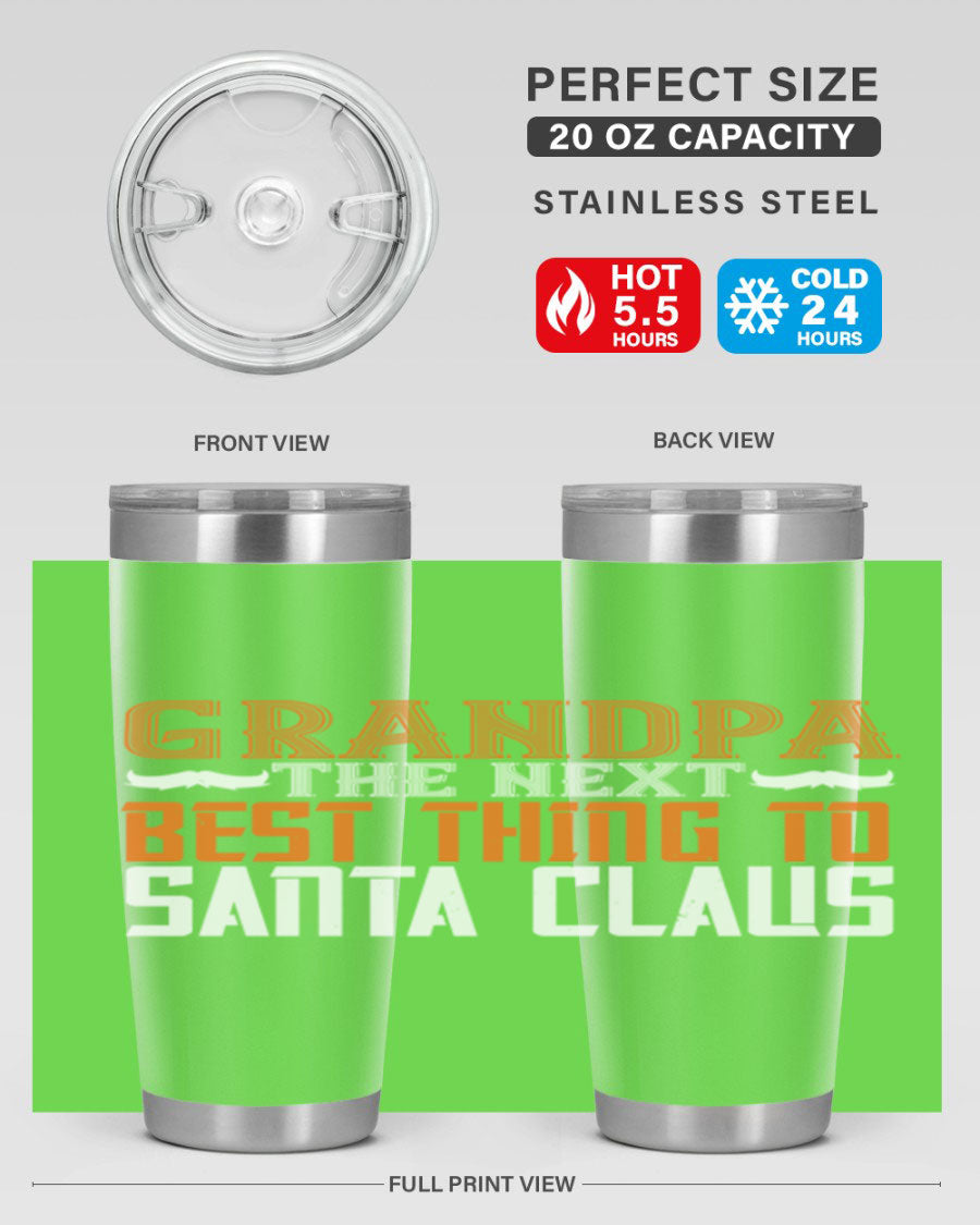 Grandpa the next 103# Tumbler in stainless steel with a drink-thru lid, showcasing its sleek design and double wall insulation.