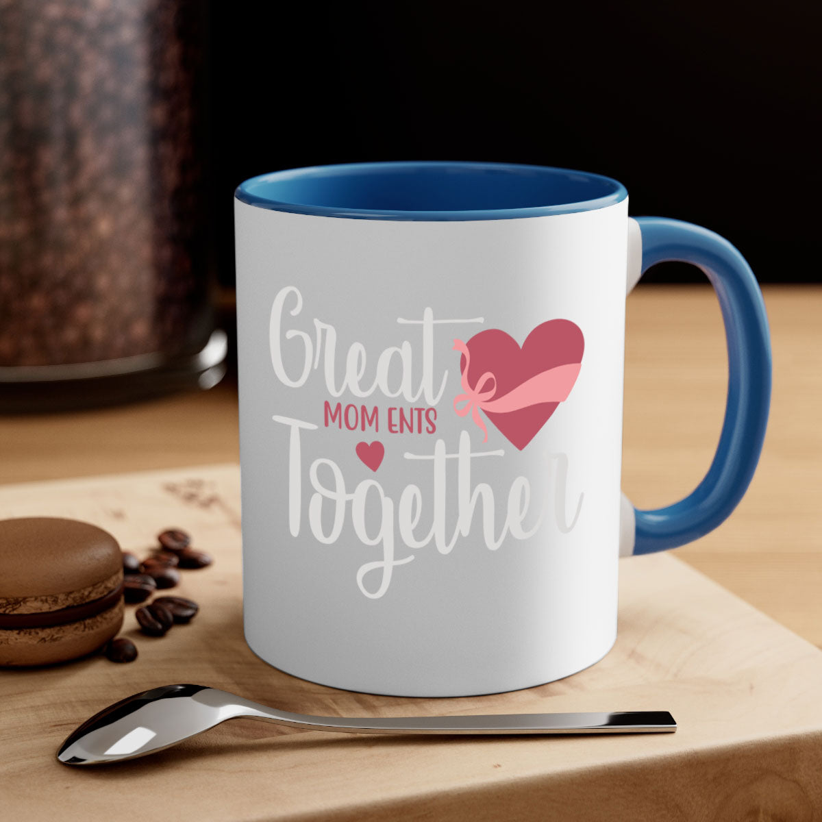 Great Mom Ents Together Mug in five vibrant colors with a glossy finish and C-shaped handle.