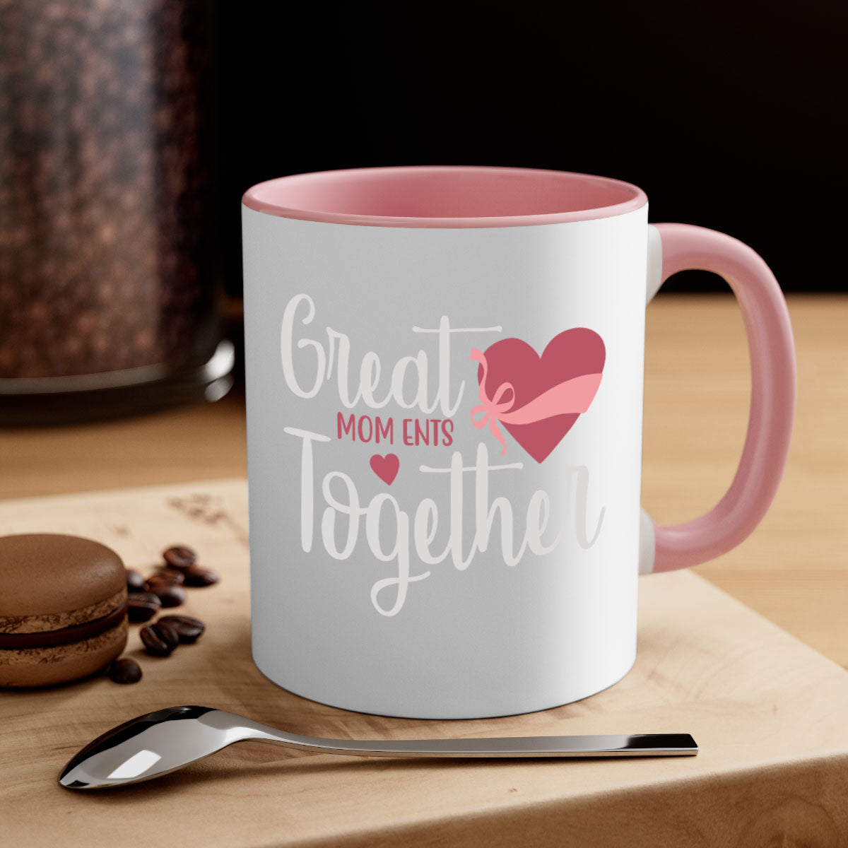 Great Mom Ents Together Mug in five vibrant colors with a glossy finish and C-shaped handle.