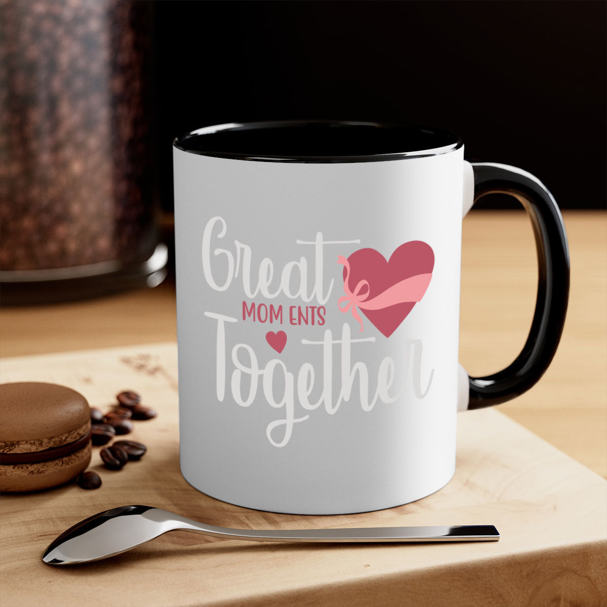 Great Mom Ents Together Mug in five vibrant colors with a glossy finish and C-shaped handle.