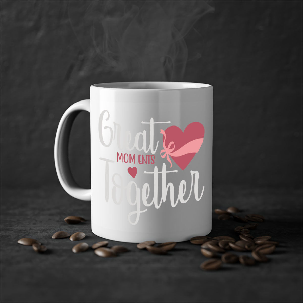 Great Mom Ents Together Mug in five vibrant colors with a glossy finish and C-shaped handle.