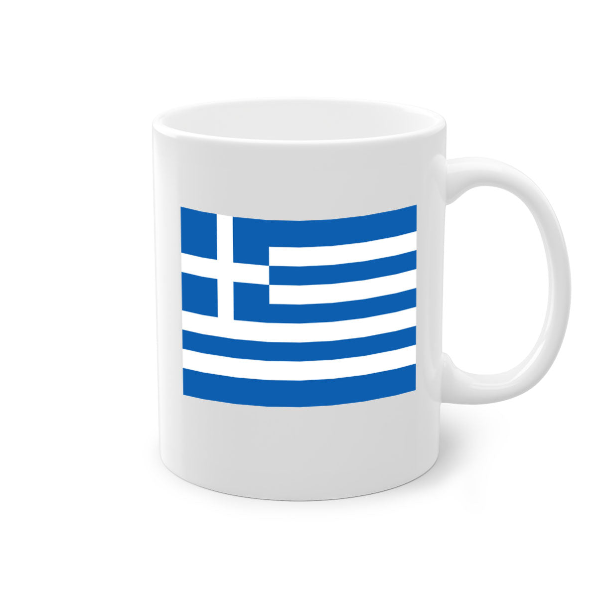 Greece 131# Mug featuring a glossy finish with a colored handle and interior, available in multiple colors and sizes.