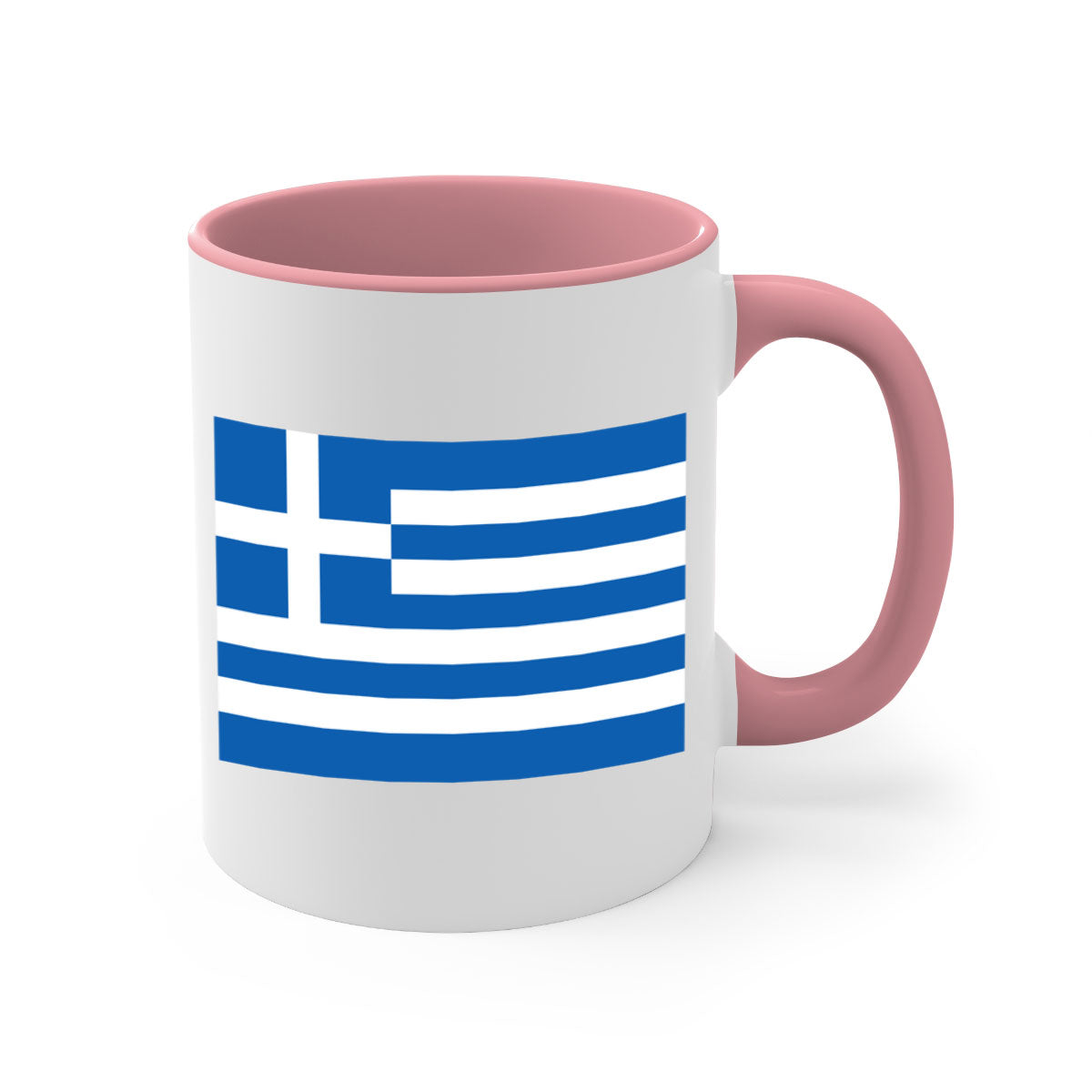 Greece 131# Mug featuring a glossy finish with a colored handle and interior, available in multiple colors and sizes.