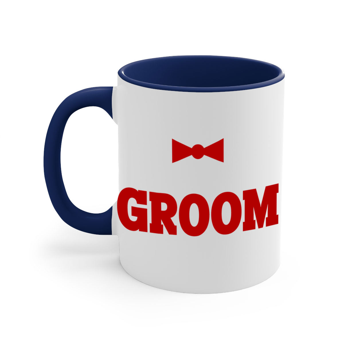Groom 12# Mug featuring a glossy finish with a colored handle and interior, available in multiple colors and sizes.