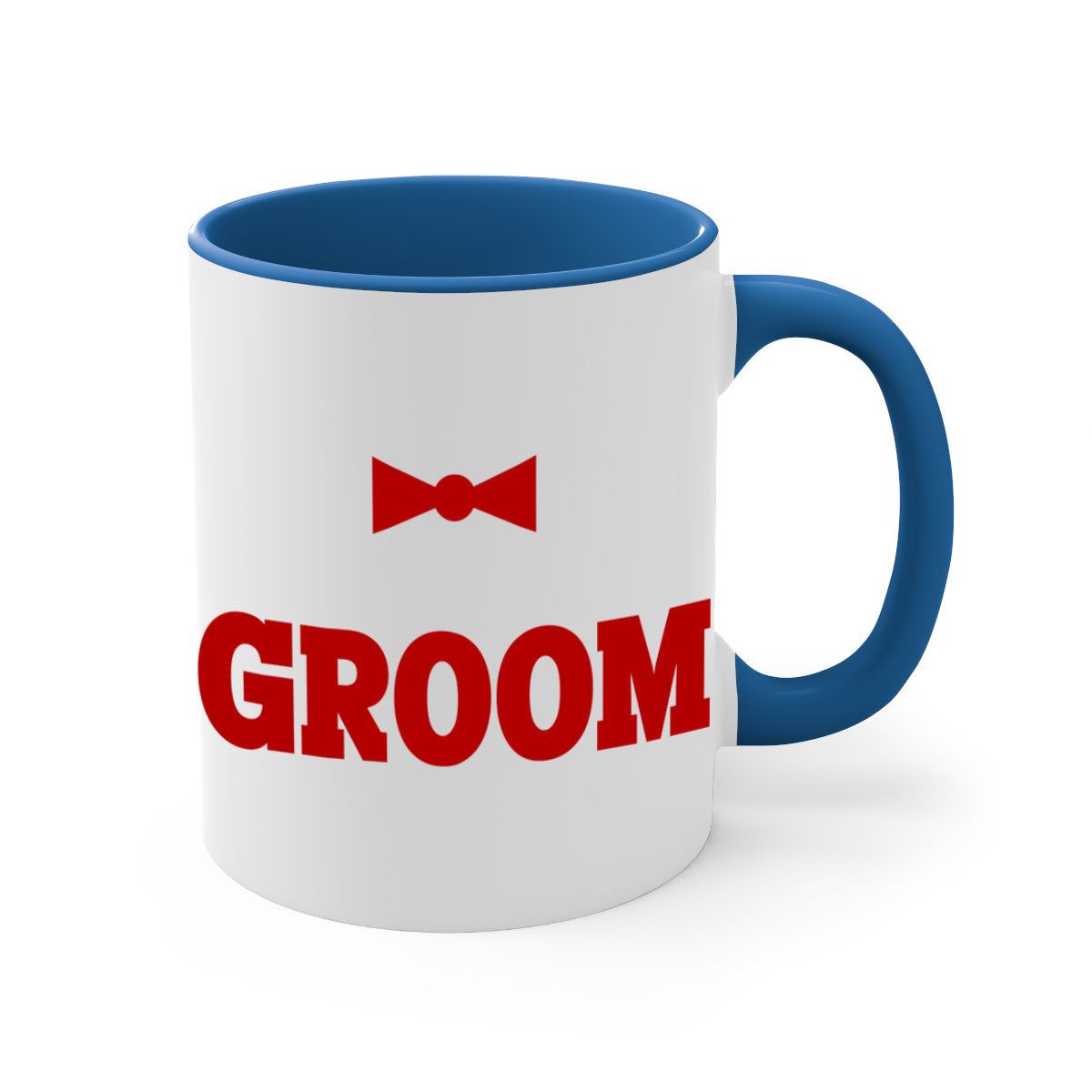 Groom 12# Mug featuring a glossy finish with a colored handle and interior, available in multiple colors and sizes.