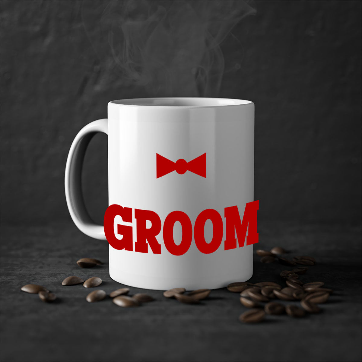 Groom 12# Mug featuring a glossy finish with a colored handle and interior, available in multiple colors and sizes.