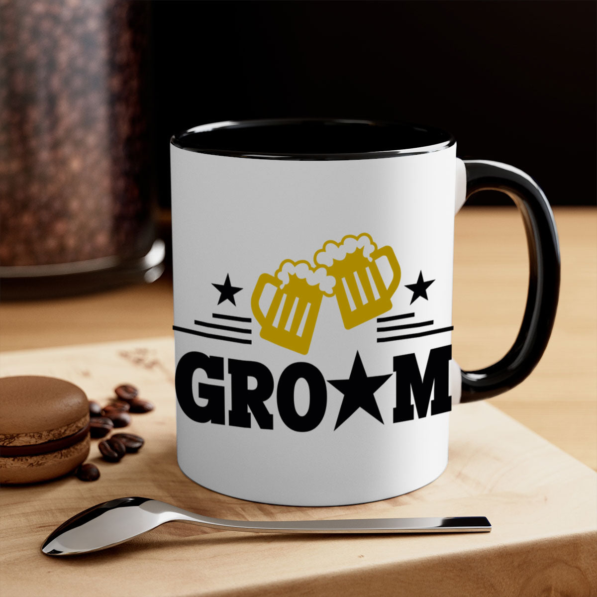 Groom 13# Mug featuring a glossy finish with a colored handle and interior, available in five vibrant colors.