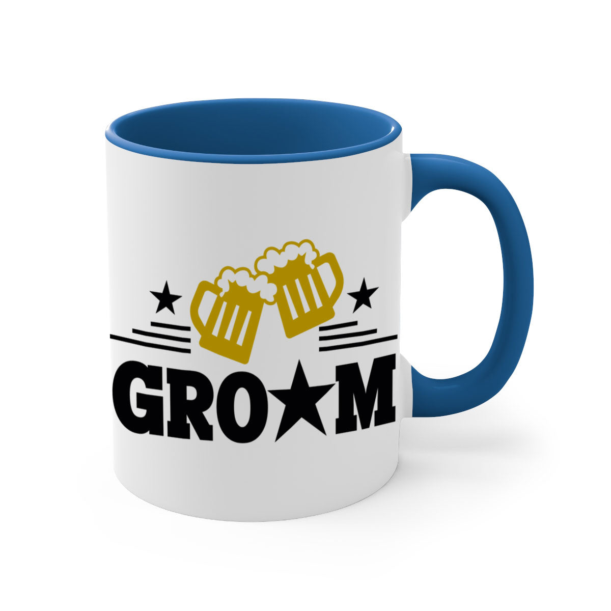 Groom 13# Mug featuring a glossy finish with a colored handle and interior, available in five vibrant colors.