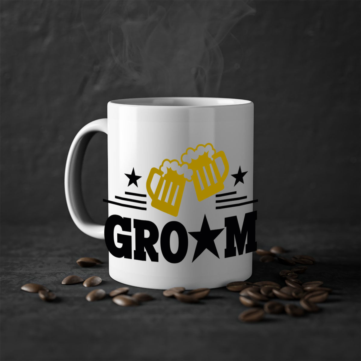 Groom 13# Mug featuring a glossy finish with a colored handle and interior, available in five vibrant colors.
