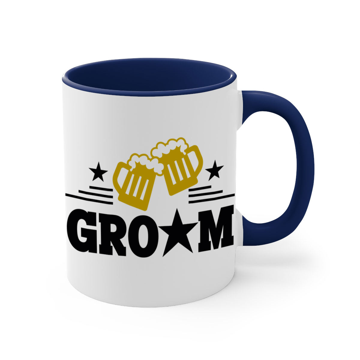 Groom 13# Mug featuring a glossy finish with a colored handle and interior, available in five vibrant colors.
