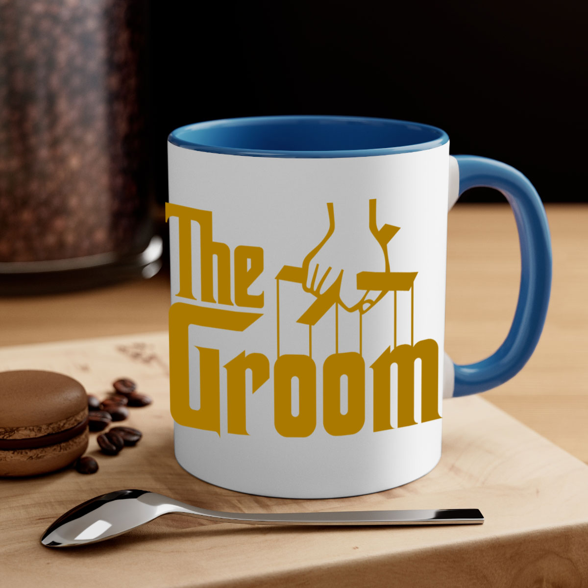 Groom 7# Mug featuring a glossy finish with a colored handle and interior, available in multiple colors and sizes.