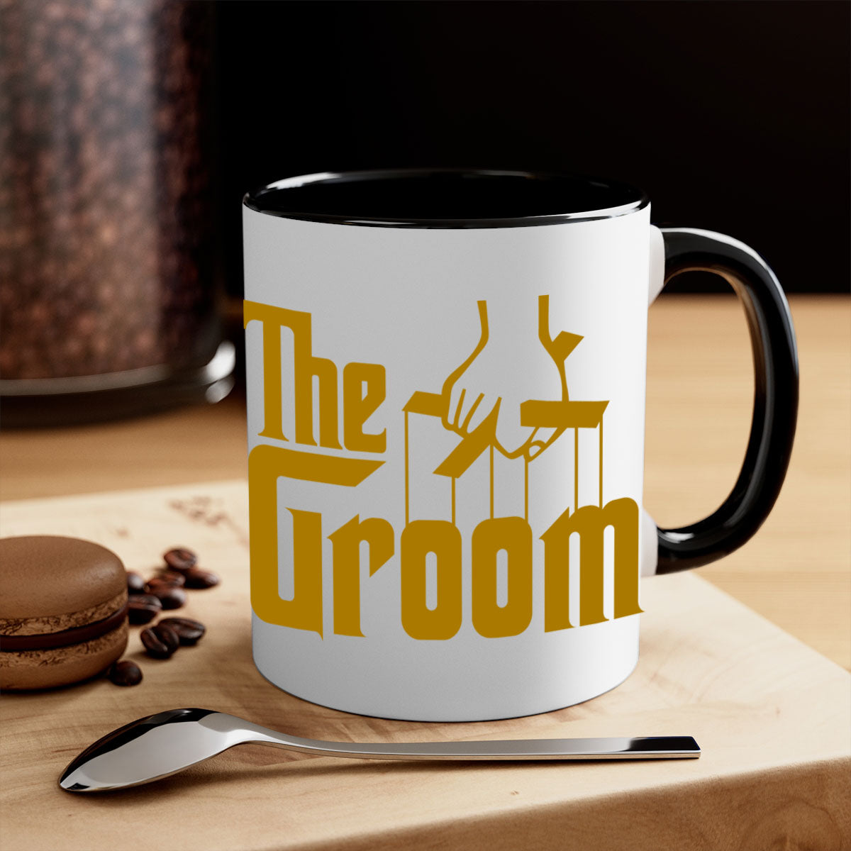Groom 7# Mug featuring a glossy finish with a colored handle and interior, available in multiple colors and sizes.