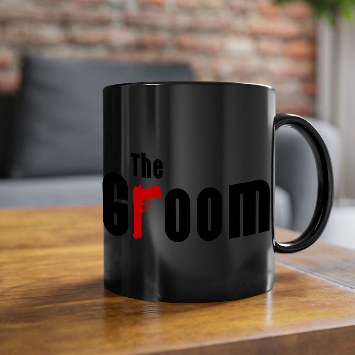 Groom 8# Mug featuring a glossy finish, colored handle, and interior, available in multiple colors and sizes.
