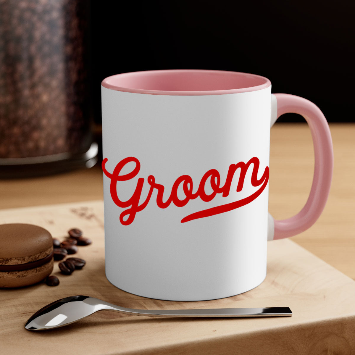 Groom 9# Mug featuring a glossy finish, colored handle, and interior, available in five vibrant colors.