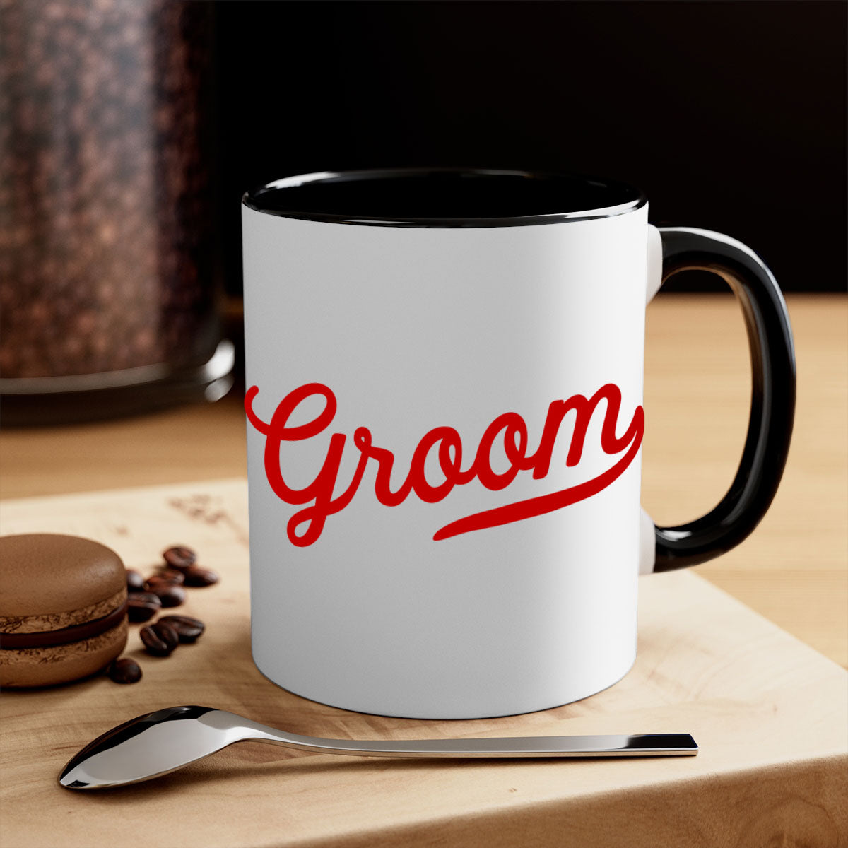 Groom 9# Mug featuring a glossy finish, colored handle, and interior, available in five vibrant colors.
