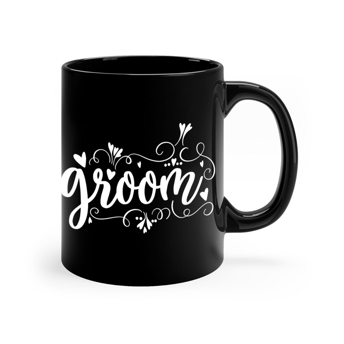 Groom16# Mug featuring a glossy finish with a colored handle and interior, available in multiple colors and sizes.