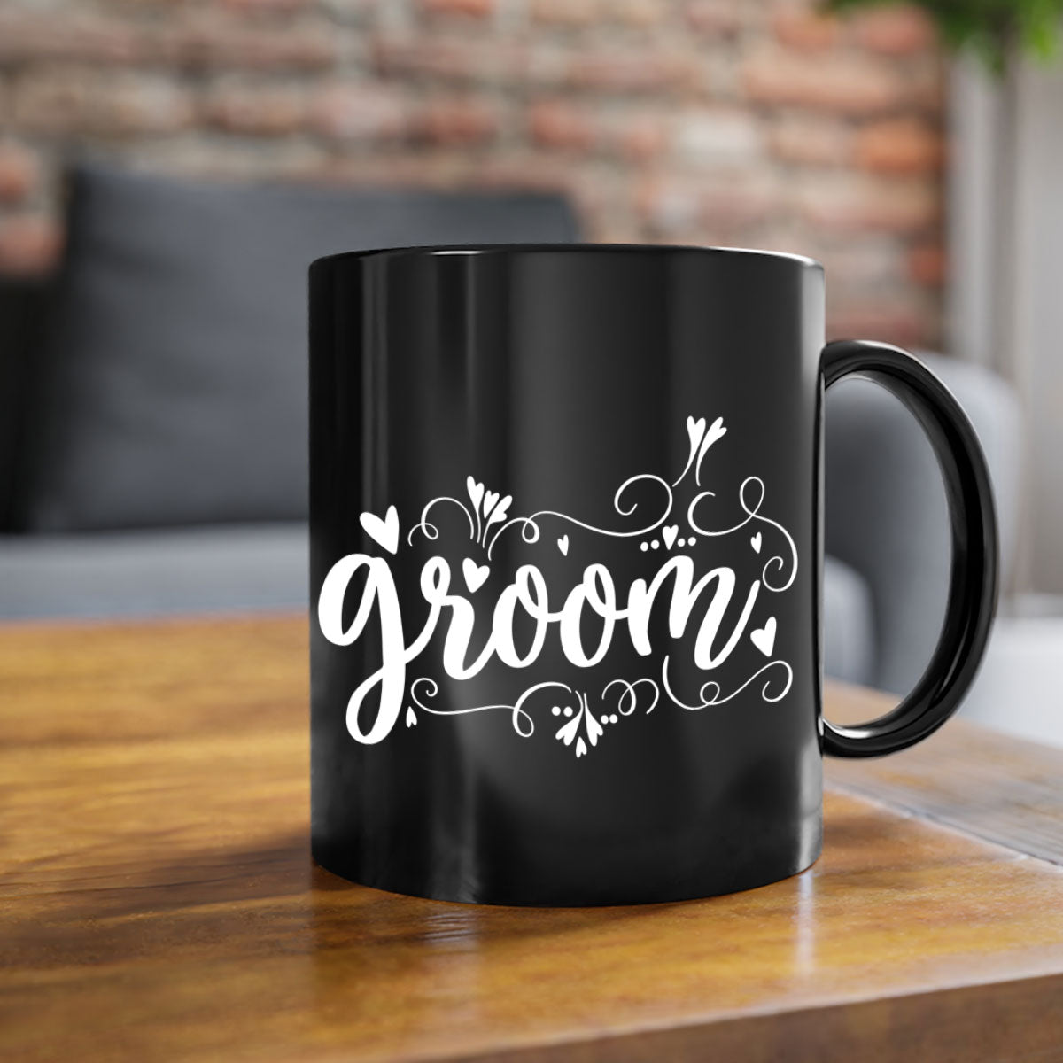 Groom16# Mug featuring a glossy finish with a colored handle and interior, available in multiple colors and sizes.