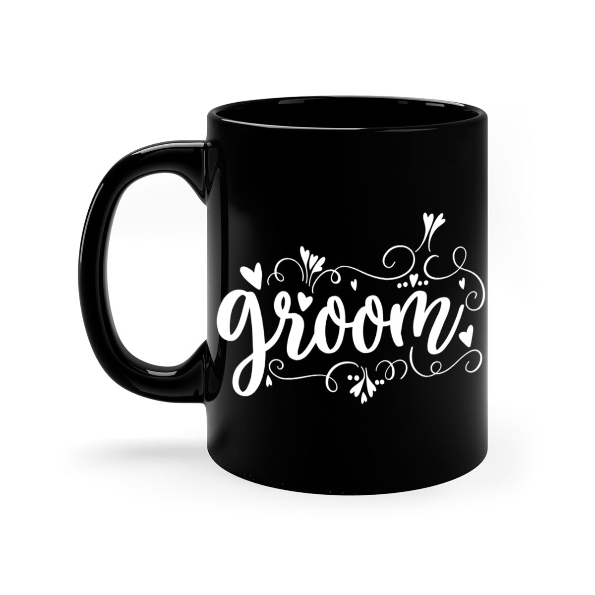 Groom16# Mug featuring a glossy finish with a colored handle and interior, available in multiple colors and sizes.
