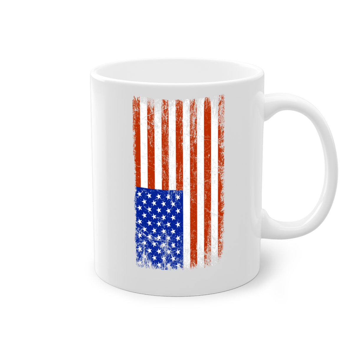 Grunge Flag 52# Mug featuring a glossy finish, colored handle, and interior, available in multiple colors and sizes.