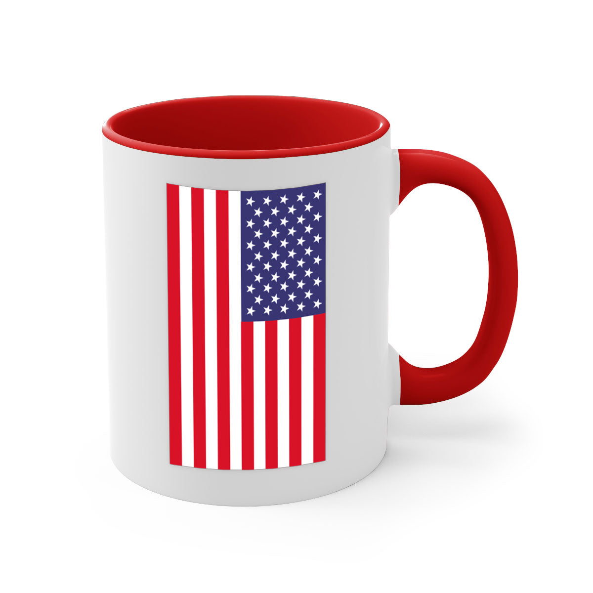 Grunge Flag 53# Mug featuring a glossy finish, colored handle, and interior, available in multiple colors and sizes.