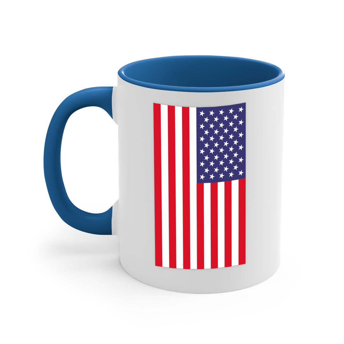 Grunge Flag 53# Mug featuring a glossy finish, colored handle, and interior, available in multiple colors and sizes.
