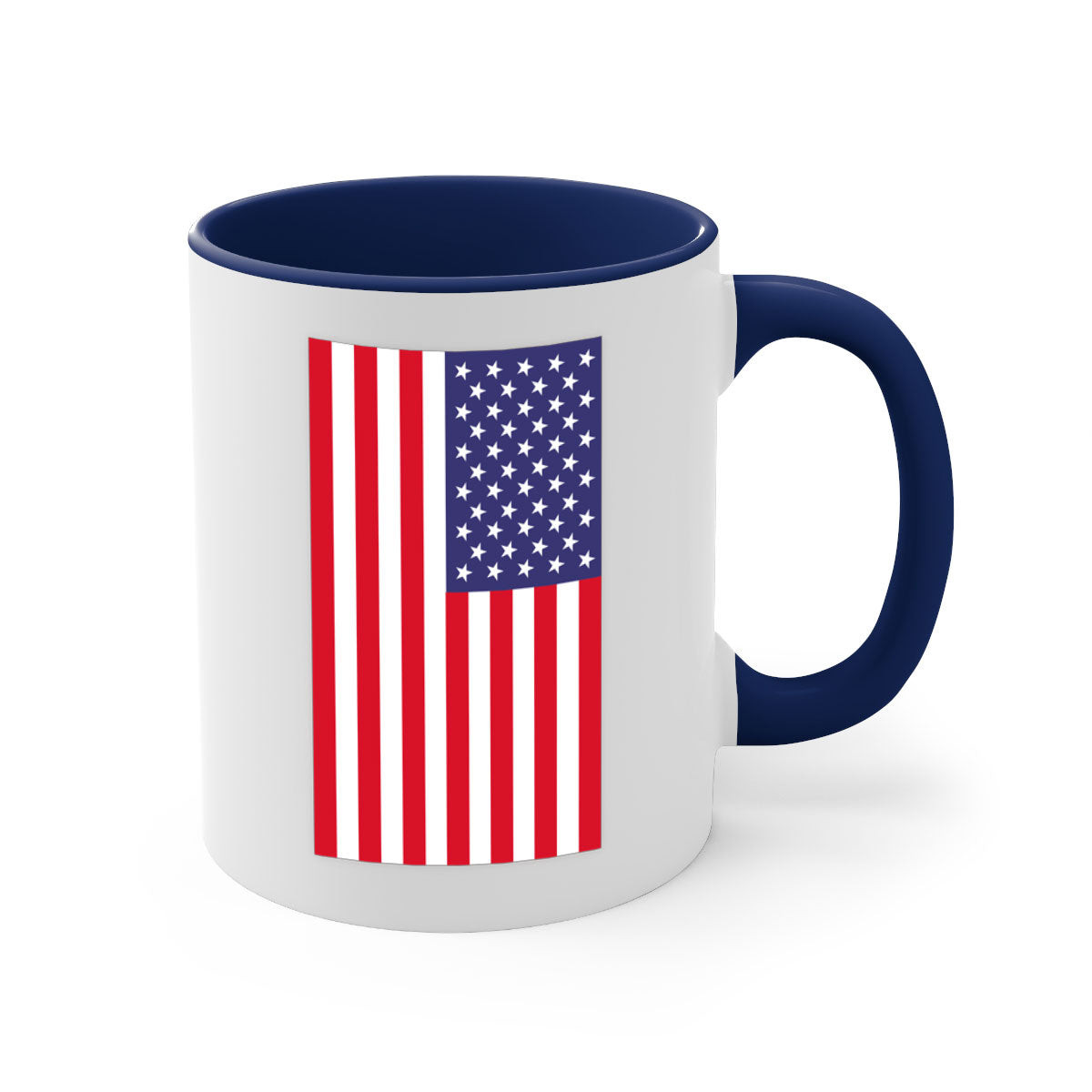 Grunge Flag 53# Mug featuring a glossy finish, colored handle, and interior, available in multiple colors and sizes.