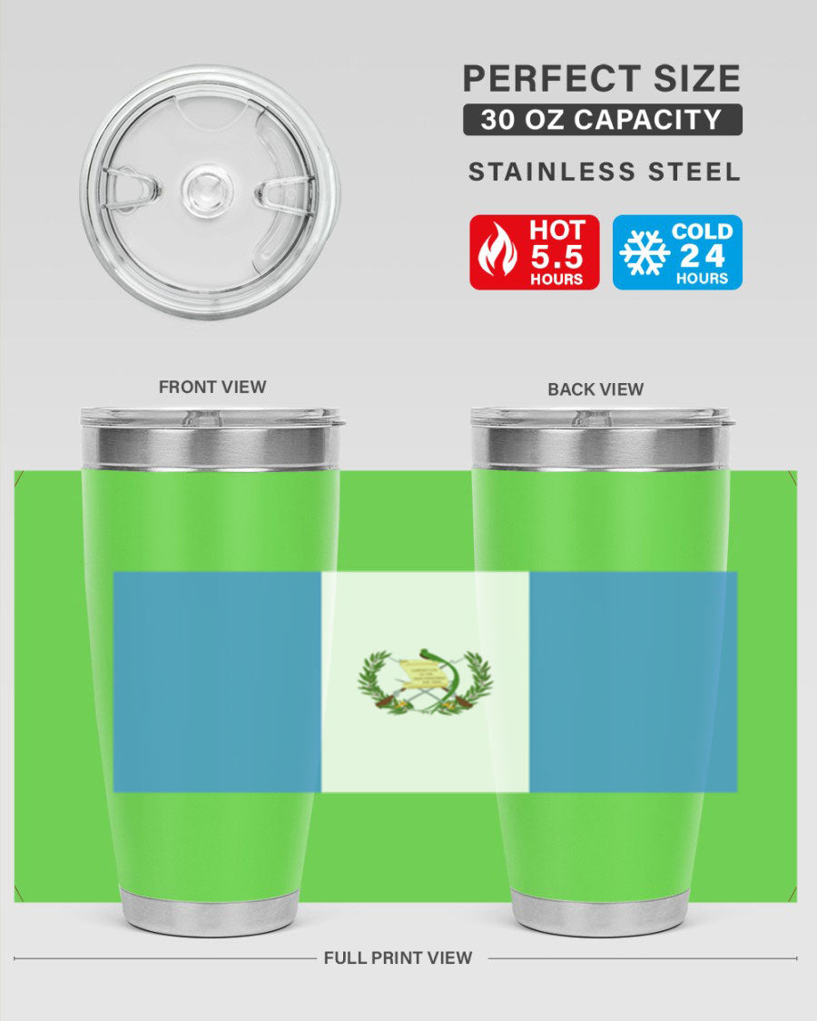 Guatemala 129# Tumbler featuring a double wall vacuum design, copper lining, and a drink-thru lid, perfect for hot and cold beverages.