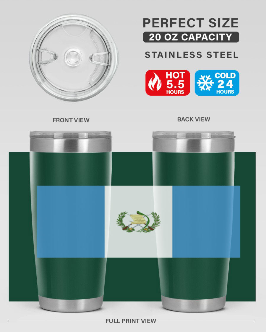 Guatemala 129# Tumbler featuring a double wall vacuum design, copper lining, and a drink-thru lid, perfect for hot and cold beverages.
